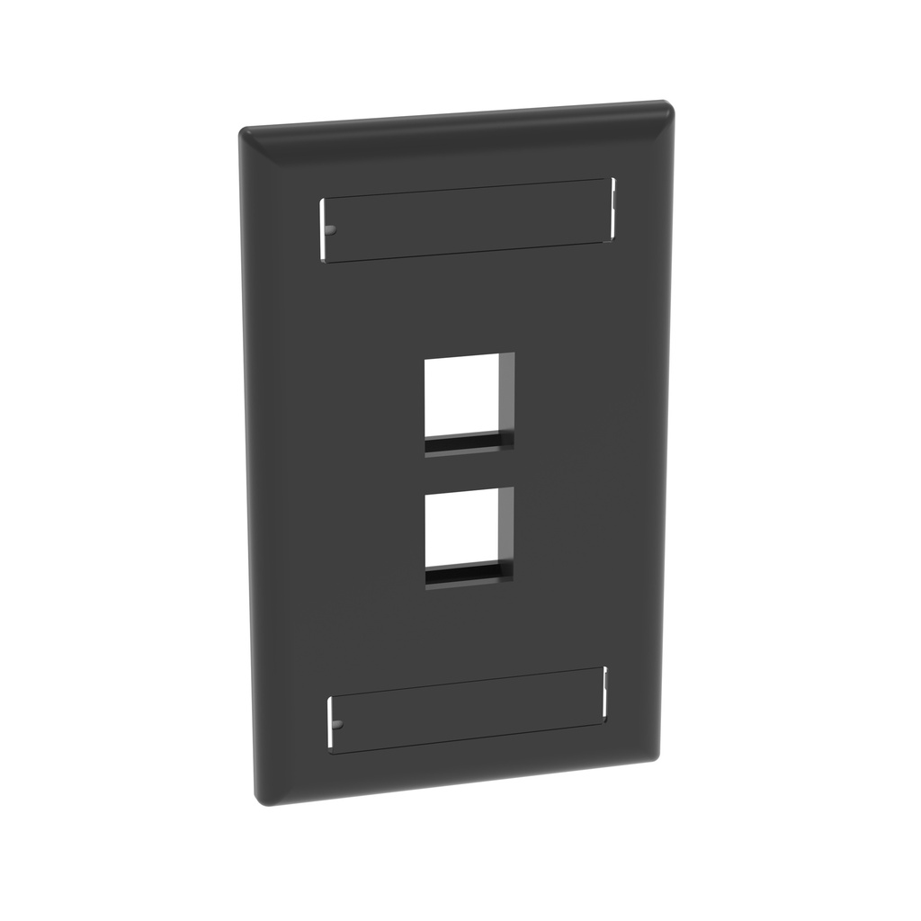 [NK2FBL] Placa Panduit 2 Espacios Negra Con Espacio Para Etiquetas Netkey Keystone Panduit