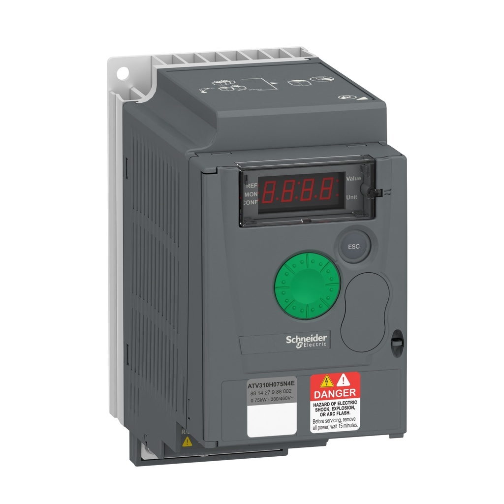 [ATV310H075N4E] Variador De Velocidad Atv310 Easy 0.75Kw 1Hp 2.3A 440V 380-460Vac Modbus Integrado Pantalla Basica Aplicacion Proposito General Schneider