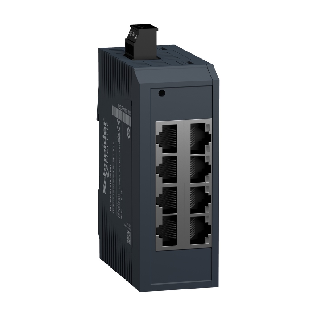 Switch No Administrable 8 Puertos Rj45 Tcp/Ip Ethernet 10/100 Base-Tx 12-24Vdc Montaje En Riel Din Gama Modicon Schneider