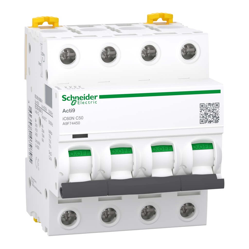 Taco Riel 4X50A Ac/Dc 6Ka A 400Vac 10Ka A 250Vdc Curva C Acti 9 Schneider