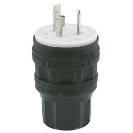 [28W47-B] Clavija 30A 125V 2P+T Aerea Seguridad Wetguard Ip67 Nema L5-30R Grado Industrial Negra Levito