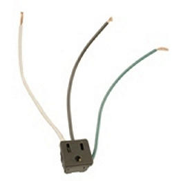 [1374-1] Receptaculo Hoja Recta 15A 125V Nema 5-15R 2P 3W Cableado 15Cm Calibre 14 Awg Negro Leviton