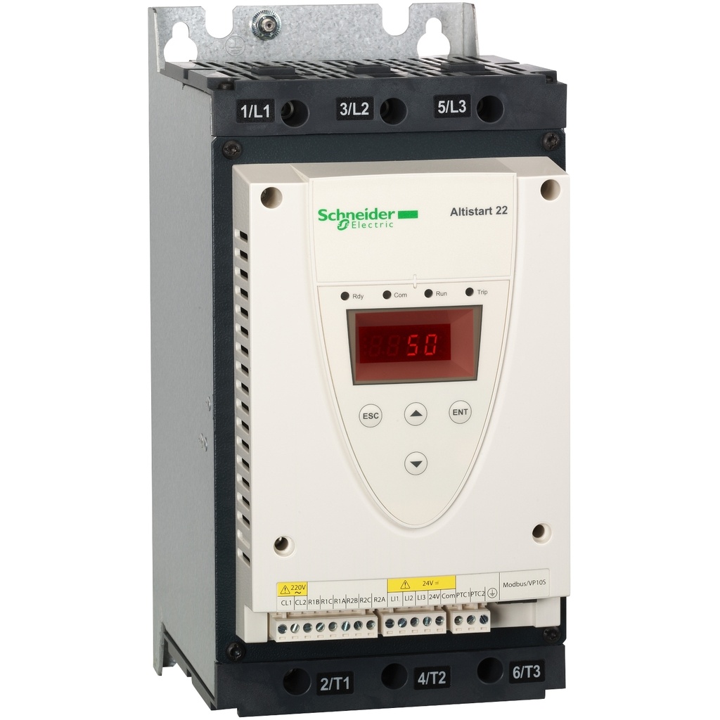 Arrancador Suave Ats22 Estandar 18.5Kw/24Hp 230V 75A Modbus Integrado Pantalla Basica Aplicacion Proposito General Schneider