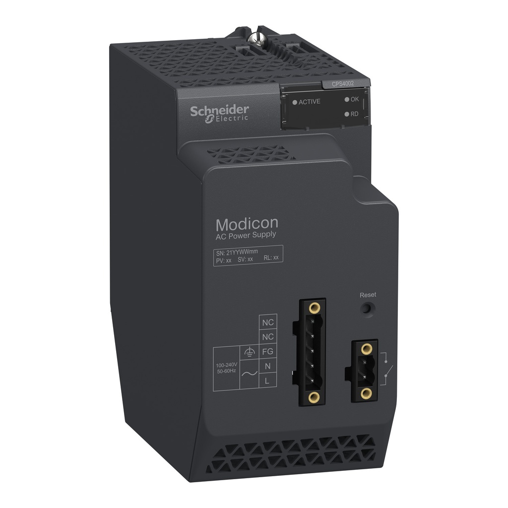 [BMXCPS4002] Fuente Redundante Ac De Alta Potencia Entrada 100-240Vac Salida 24Vdc 40W Modicon X80 Schneider