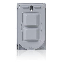 Tapa Cubierta P/Toma Doble Metalica Vertical Intemperie Nema 3R Leviton