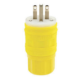 Clavija 15A 250V 2P+T Nema 6-15P Amarillo Wetguard Leviton