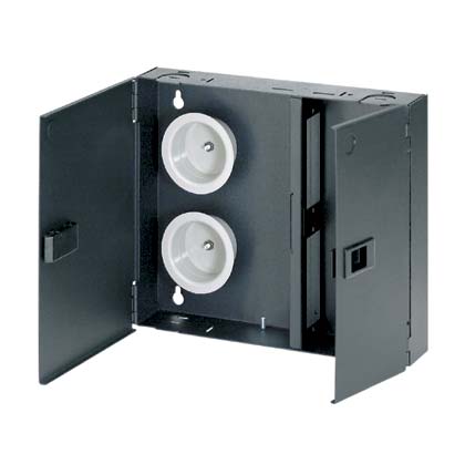 Caja De Fibra Montaje En Pared Opticom 2 Puertos P/Fap Panduit Negra