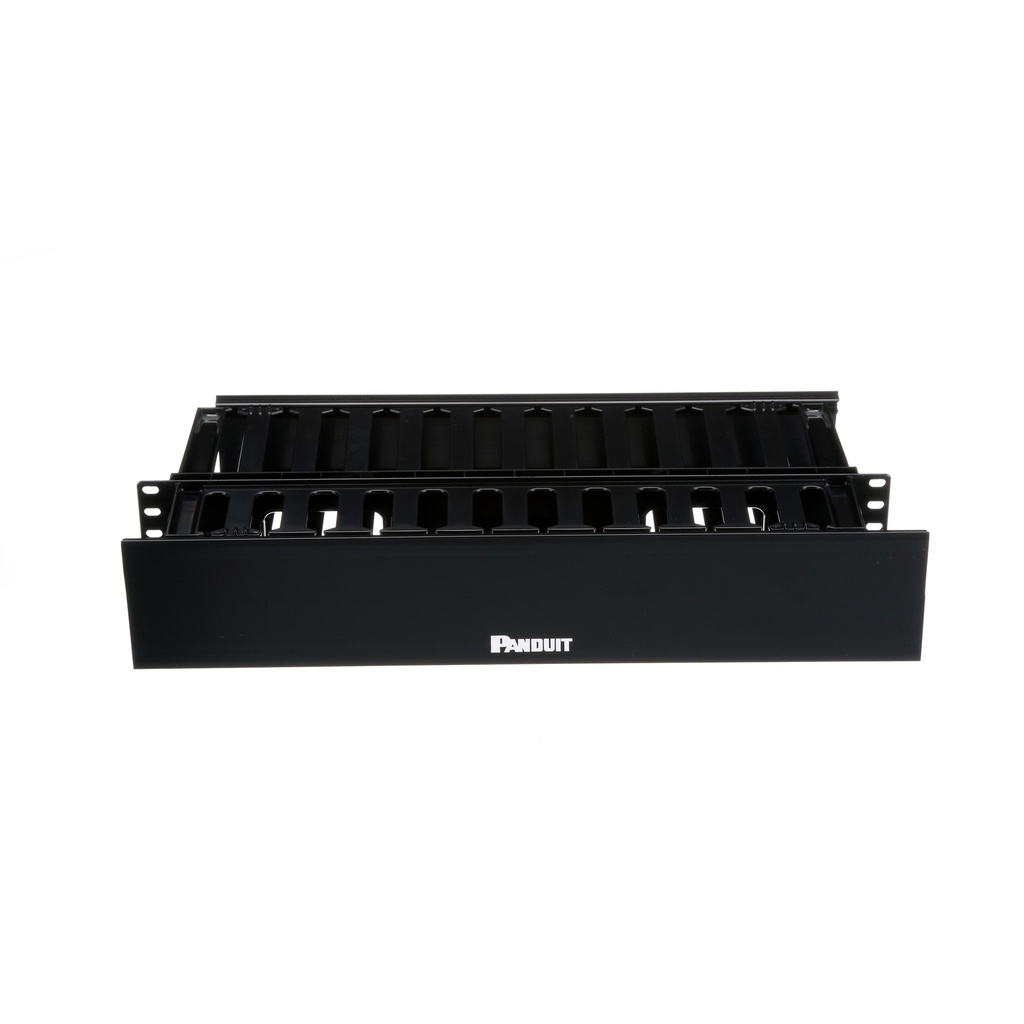 Organizador Horizontal 2U Rack Frontal Trasero C/Grapas De Radio De Curvatura Panduit