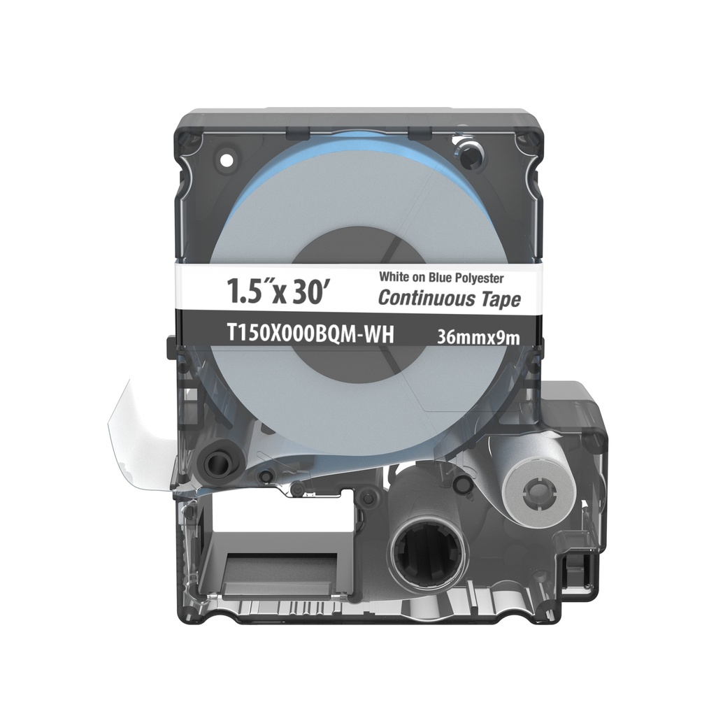 [T150X000BQM-WH] Cartucho Cinta Continua P/Mp300 36Mm X 9Mts Letra Blanco Sobre Azul Panduit