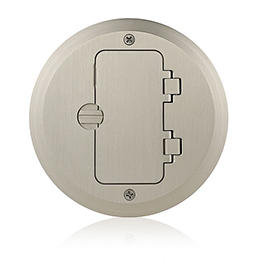 [25251-TFN] Caja De Piso De Un Espacio Tamper Resistant 15 A, 125 V, Nema 5-15R, 2P, 3 W, Grado Comercial Niquel Leviton