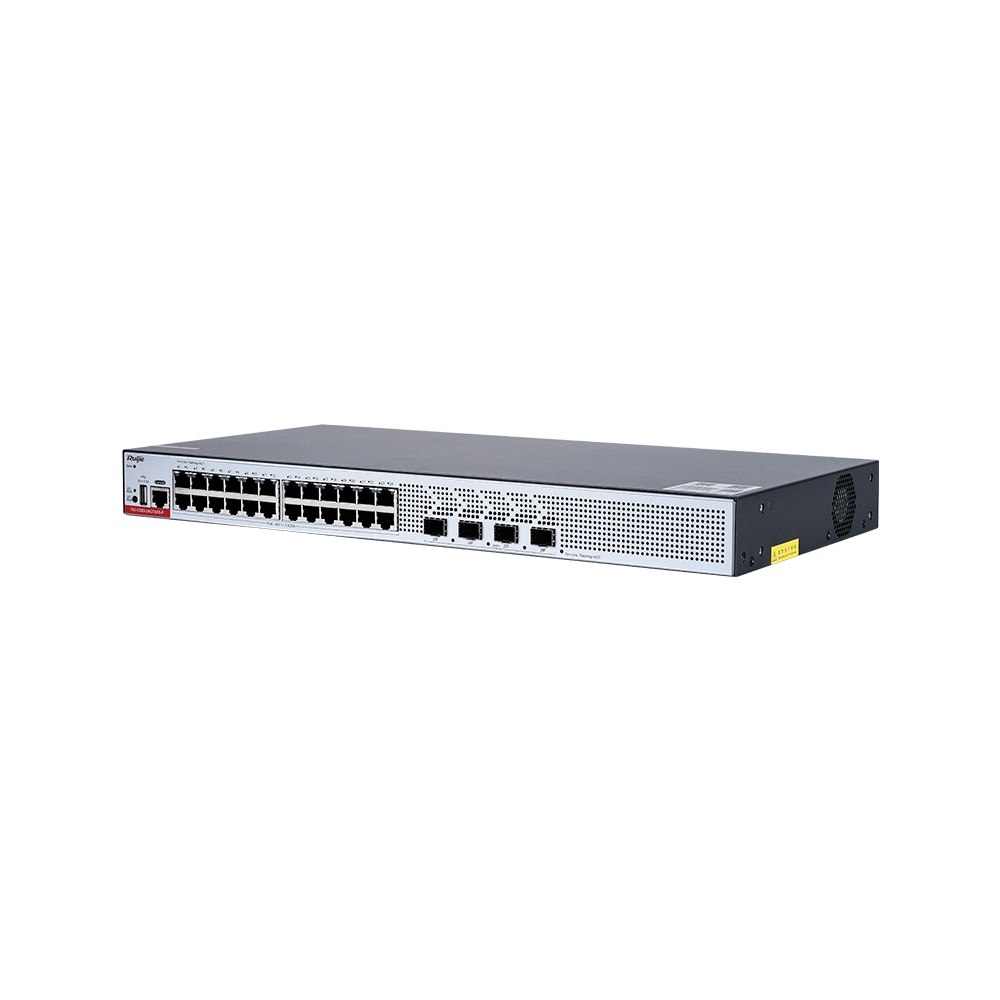 [RG-CS83-24GT4XS-P] Switch 24 Puertos 10M/100M/1000M Con Negociacion Automatica 4 Puertos Sfp+ De 1Ge/10Ge Fuente De Alimentacion Poe Una Salida Poe Maxima De 370W Incluye Fuente Ruijie