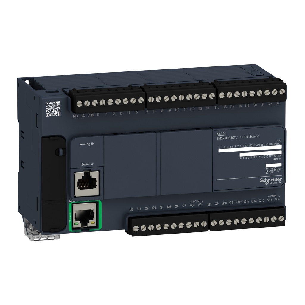 Cpu Controlador Plc Alimentacion 24Vdc 24 Entradas Digitales 16 Salidas Digitales 2 Entradas Analogicas 0-10Vdc Comunicacion Serial Y Ethernet Schneider