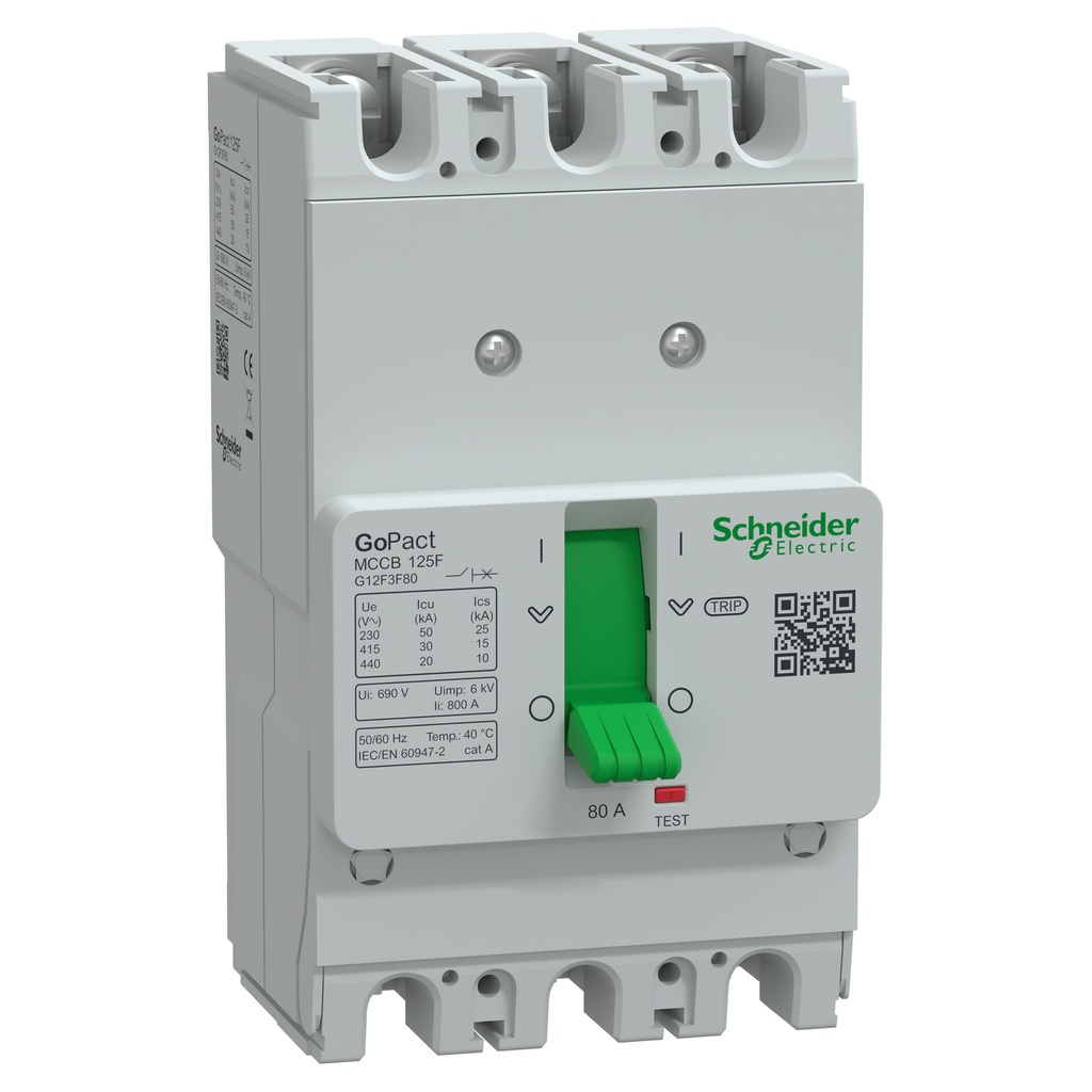 Interruptor 80A 3P 415Vac Gopact 50Ka A 220V Y 30Ka A 415V Schneider