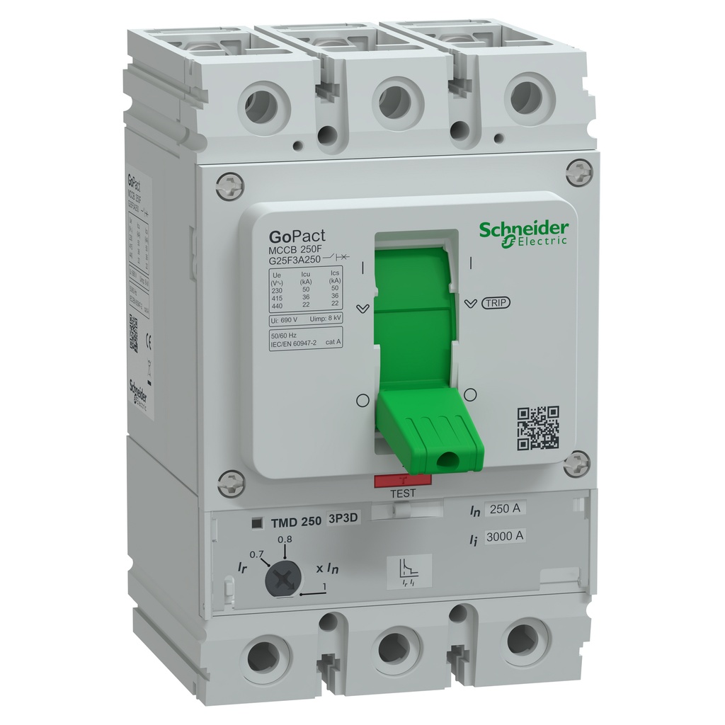 Interruptor Regulable 175-250A 3P 415Vac Gopact 50Ka A 220V Y 36Ka A 415V Schneider