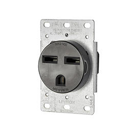Toma 30A 250V 2P+T Hoja Recta Cableado Lateral De Incrustar A Caja Nema 6-30R Leviton 5372-S00