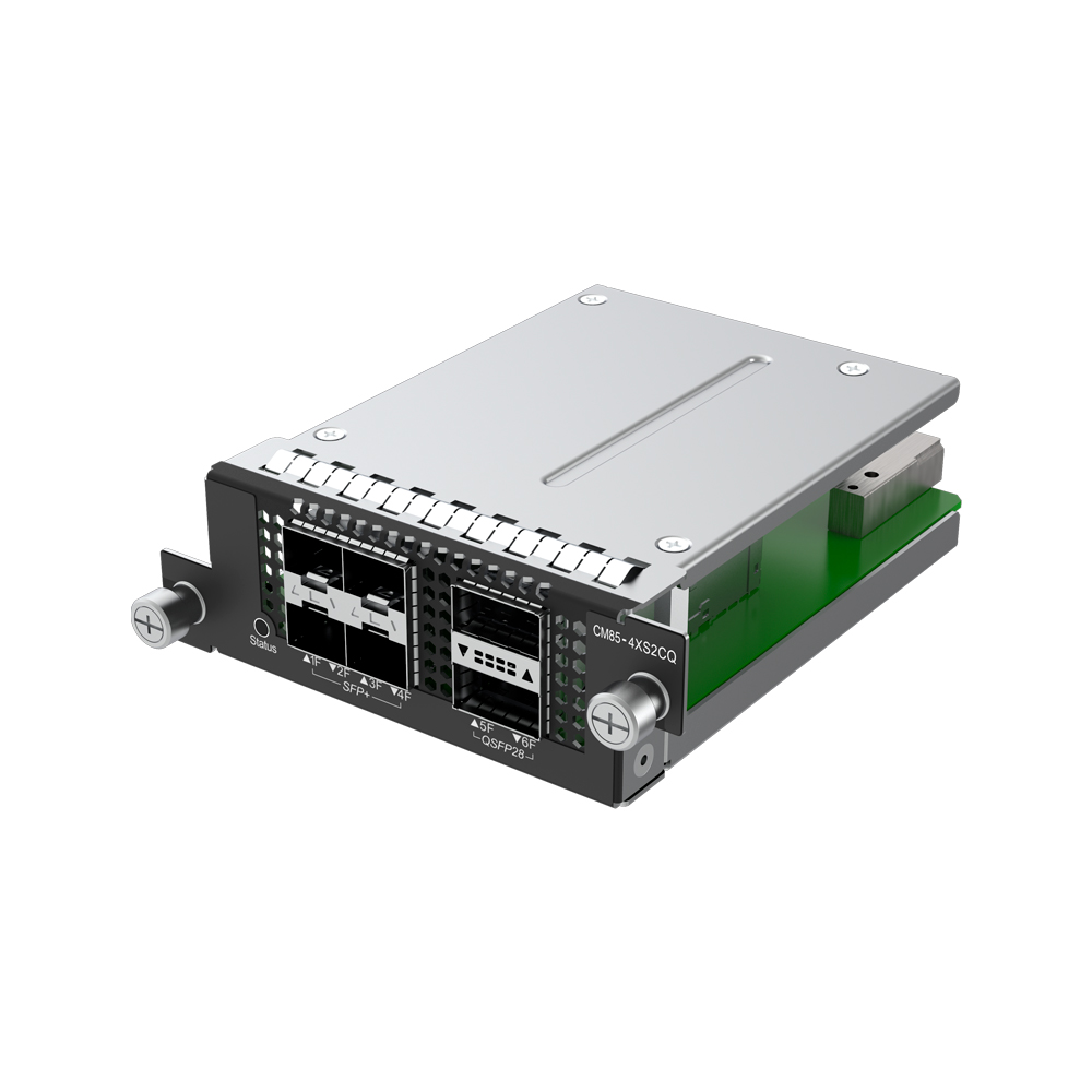 [CM85-4XS2CQ] Tarjeta Expansion Switch Serie Rg-Cs85 4 Puertos 10G Base-X Sfp+ 2 Puertos 100G Base-X Qsfp28 Ruijie