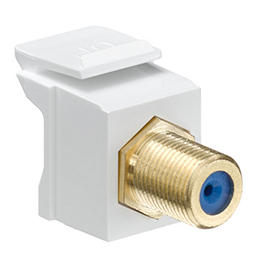 Conector Pasante Quickport Para Cable Coaxial Enchapado En Oro Y Cubierta Blanca Leviton 40831-Fwg