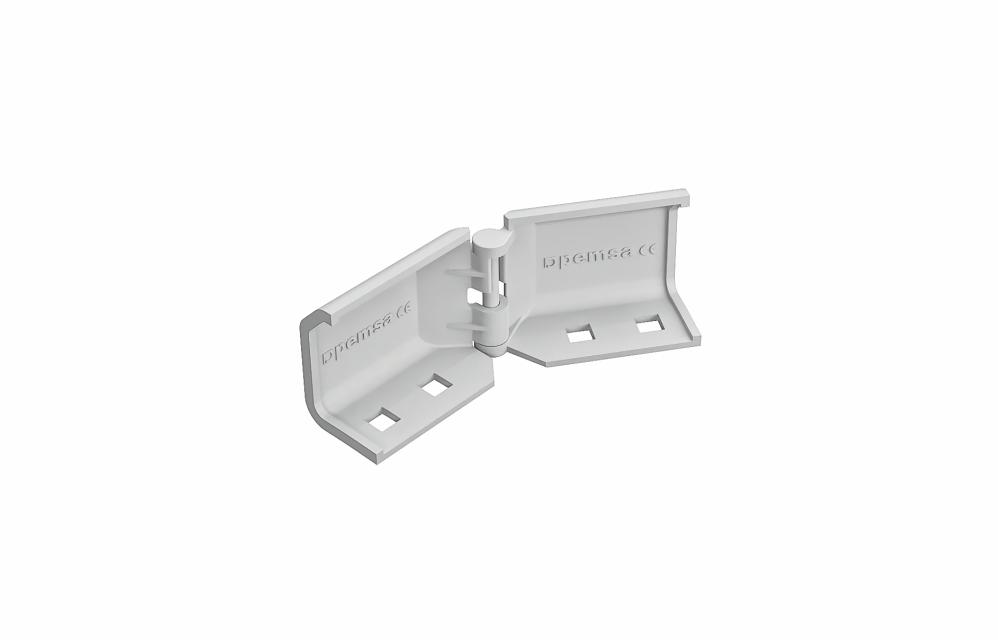 [81000282] Union Bandeja Bisagra Para Curva Horizontal Alto 60Mm Plastico Pvc Gris Metatray Pemsa 81000282