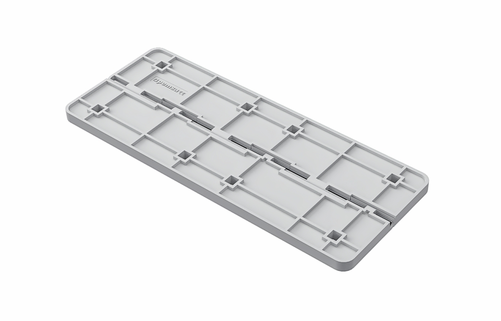 Union Refuerzo Base Bisagra Curva Vertical Plastico Pvc Gris Metatray Pemsa 81000290