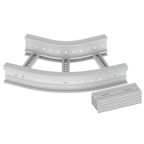 Curva Horizontal De 45 Grados Para Bandeja Portacable Escalera 135X400 Mm R300 U23X Unex