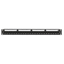 Panel De Interconexión Plano Cat 6A 110-Style, Configurado, 24-Port, 1Ru Negro Barra Incuida Leviton
