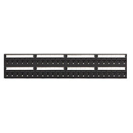 Panel De Conexión Cat 6A Plano De Estilo 110, Configurado, 48 Puertos, 2Ru, Negro Barras Incluidas Leviton