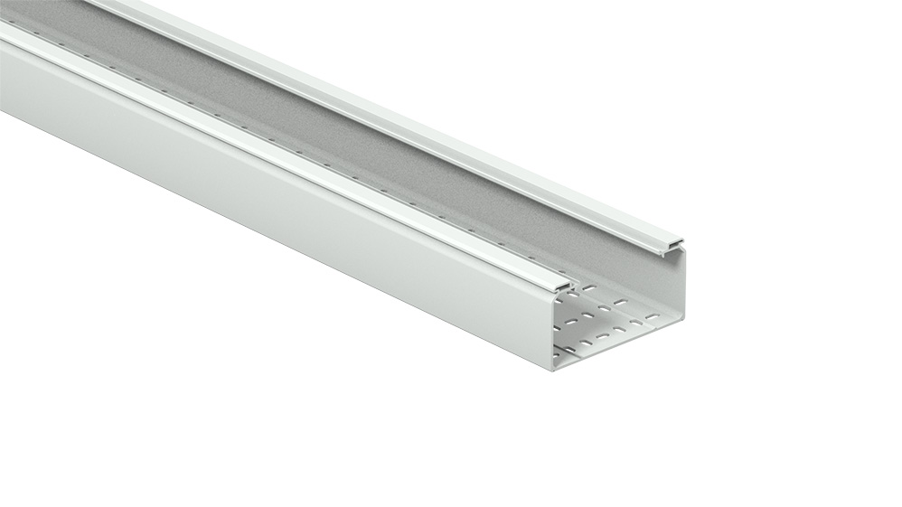 [82004165] Bandeja Portacable Perforado 100X200Mm Plastico Pvc Gris Sin Tapa X 3Mts Sin Tapa Metatray Pemsa