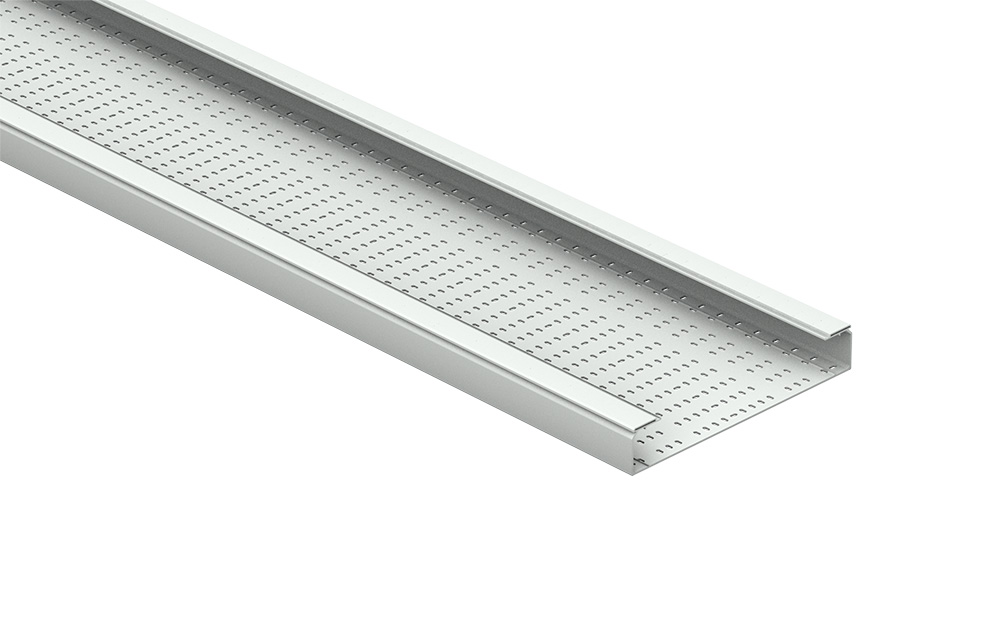 [82004169] Bandeja Portacable Perforado 100X600Mm Plastico Pvc Gris Sin Tapa X 3Mts Sin Tapa Metatray Pemsa