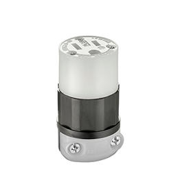 Conector De Hoja Recta, 15 A, 125 V, Grado Industrial - Negro Y Blanco Leviton