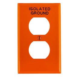 Tapa P/Toma Doble Naranja Nylon Estampada Isolated Ground Leviton