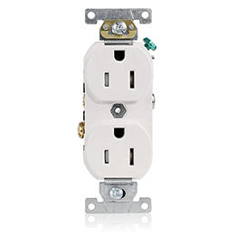 [TCR15-W] Toma 15A 125V 1F+N+T Doble Polo Tierra Grado Comercial Tamper Resistant Blanca Leviton