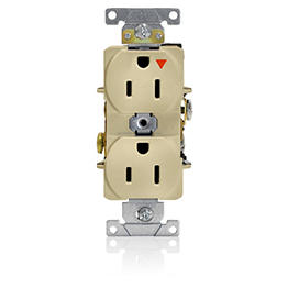 [5262-IGI] Toma 15A 125V 1F+N+T Doble Polo Tierra Aislado Grado Industrial Beige Nema 5-15R Leviton