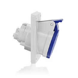 [S432-R9] Toma Incrustar 32A 208-250V 3P+N+T 9H Azul Ip44 Leviton