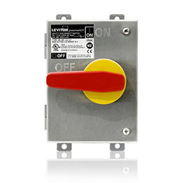Interruptor De Desconexion De Seguridad Powerswitch 30A 600V Ip69K Acero Inoxidable 304 Cal 16 Leviton