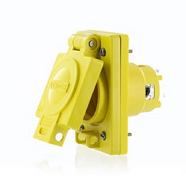 [90W48-S] Toma Corriente Sencilla Wetguard Hoja Recta 20A 250V 2P+T Nema 6-20R Ip66 Grado Industrial Leviton