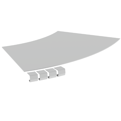 Tapa Curva Horizontal 45Grados Para Bandeja Portacable Escalera R600 400 Mm Aislante U23X Unex