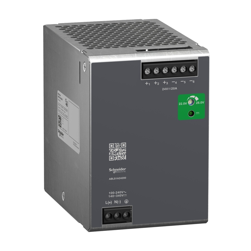 Fuente De Alimentacion Regulada Optimizada Entrada 100-240Vac Salida 24Vdc 480W 20A Schneider