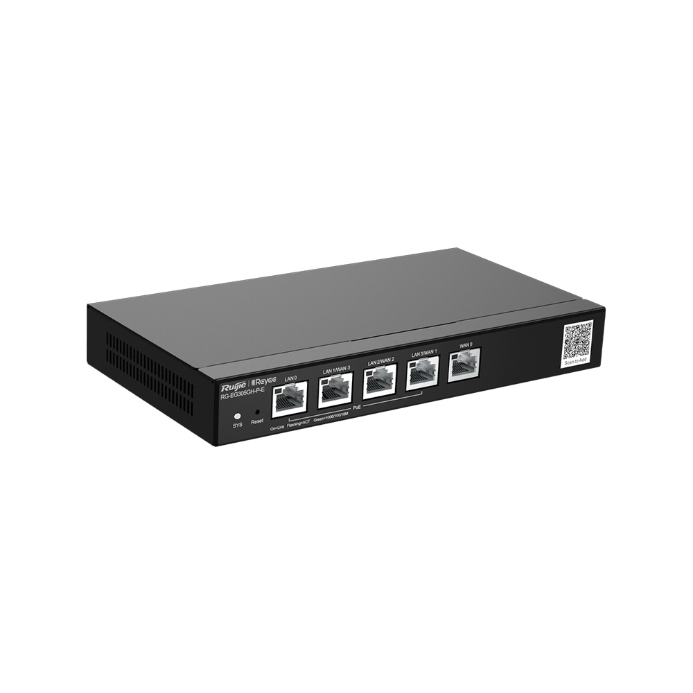 Router Empresa 5 Puertos Poe Max 4 Puertos Wan  1 Gbps Base 1000 Usuarios 300 Administracion En La Nube Ruijie