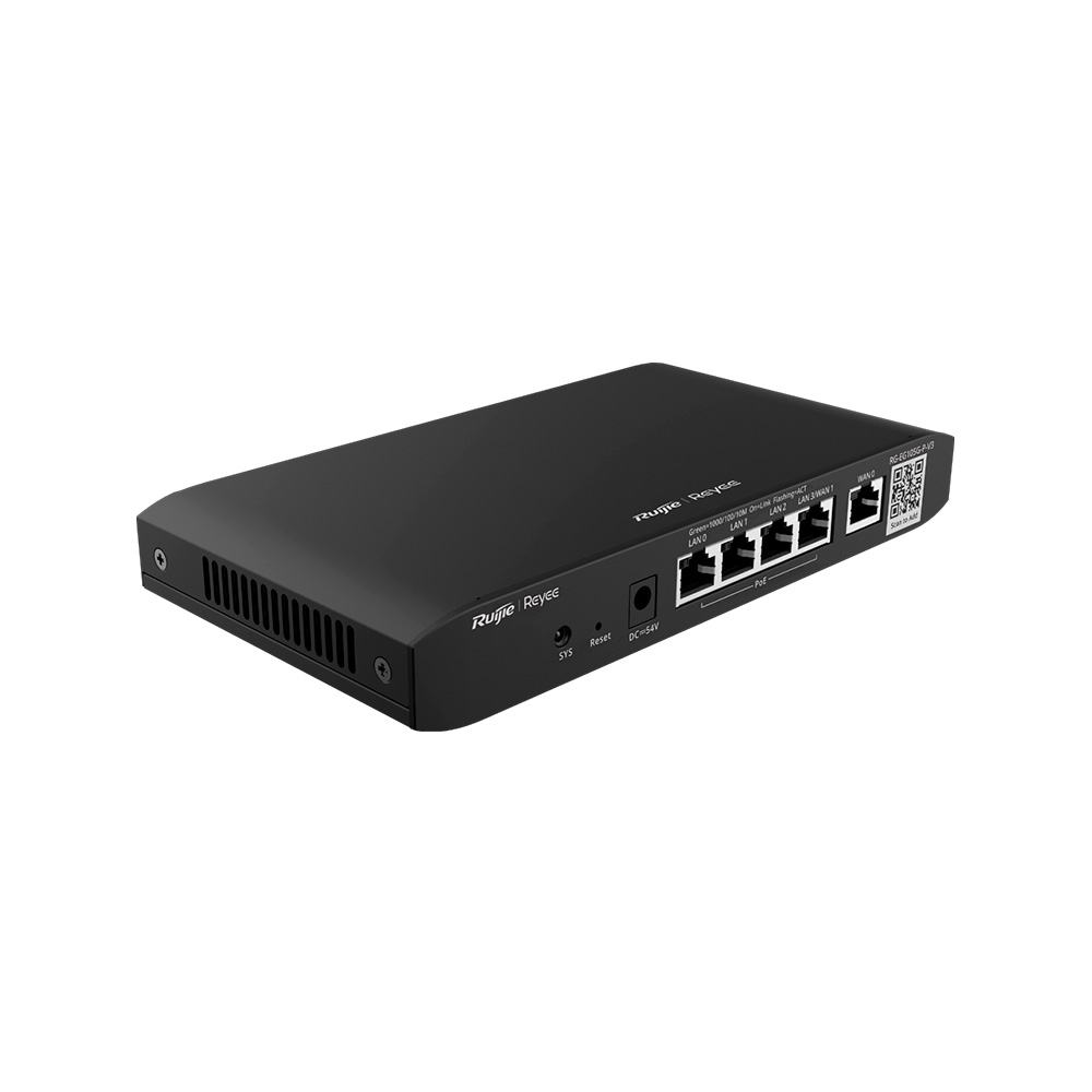 [RG-EG105G-P-V3] Router Empresa 5 Puertos Poe Max 2 Puertos Wan  600 Mbps Base 10M/100M/ 1000M Usuarios 100 Administracion En La Nube  Ruijie