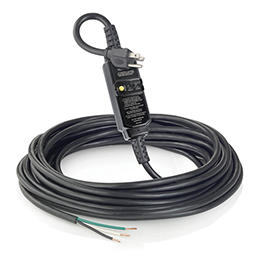 Extension Gfci 15A 120V 9 Mts Auto Reset Clavija 1F+N+T 5-15P A Cable Libre Negro Leviton