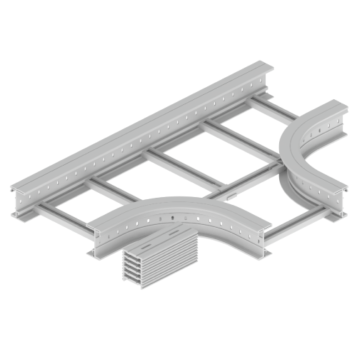 [67538-04] Derivacion Te Para Bandeja Escalera Aislante 135X500Mm Radio 300 U23X Incluye Union Unex