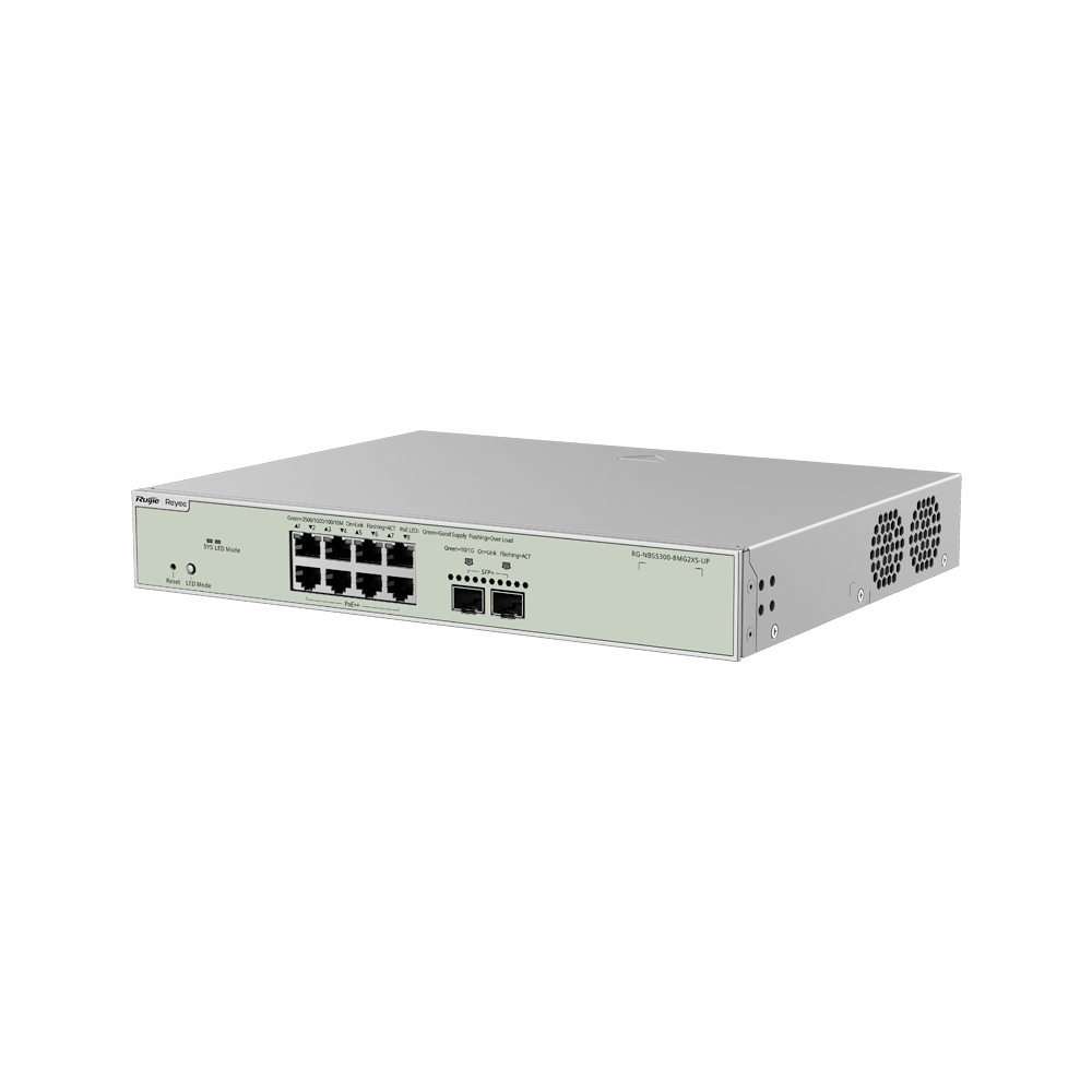 [RG-NBS5300-8MG2XS-UP] Switch 8 Puertos Red 2.5Gbps + 2 Puertos Sfp+ 10Gbps Capa 3 Tasa 58.72 Mbps Rack 1Ru Administrable Nube Ruijie Reyee