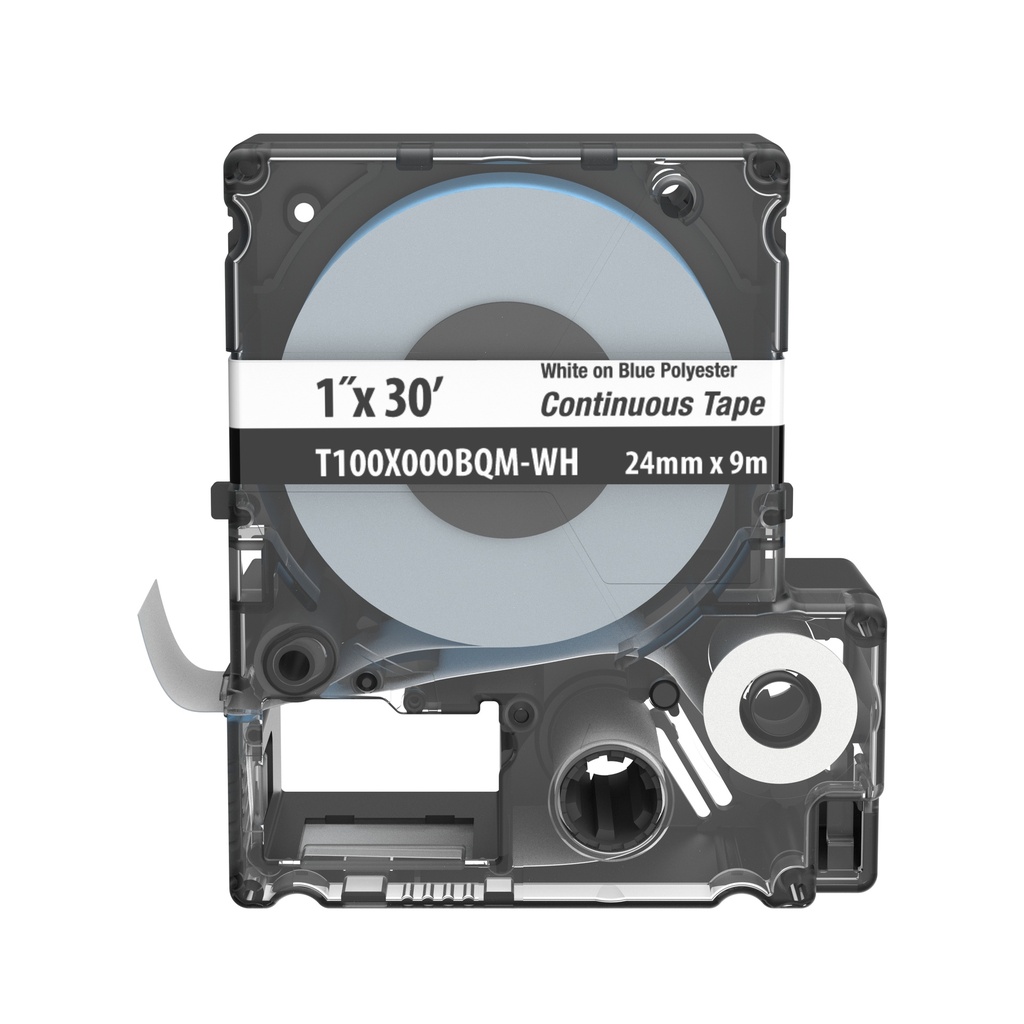 [T100X000BQM-WH] Cartucho Cinta Continua P/Mp300 Mp100 25.4Mm X 9.1 Mts Letra Blanco Sobre Azul Poliester Panduit