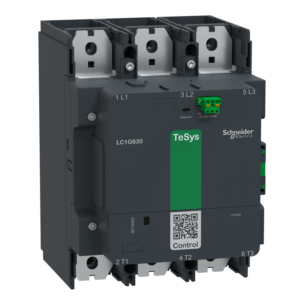 [LC1G630KUEN] Contactor Alta Potencia 630A 1000Vac 460Vdc Ac-3 1Na+1Nc Bobina 100-250Vac/Dc Schneider