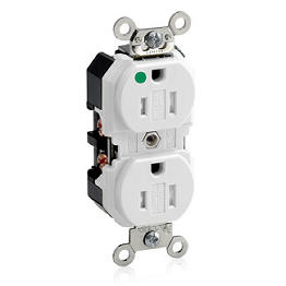 Toma 15A 125V 1F+N+T Tamper Resistant Grado Hospitalario Leviton Blanca