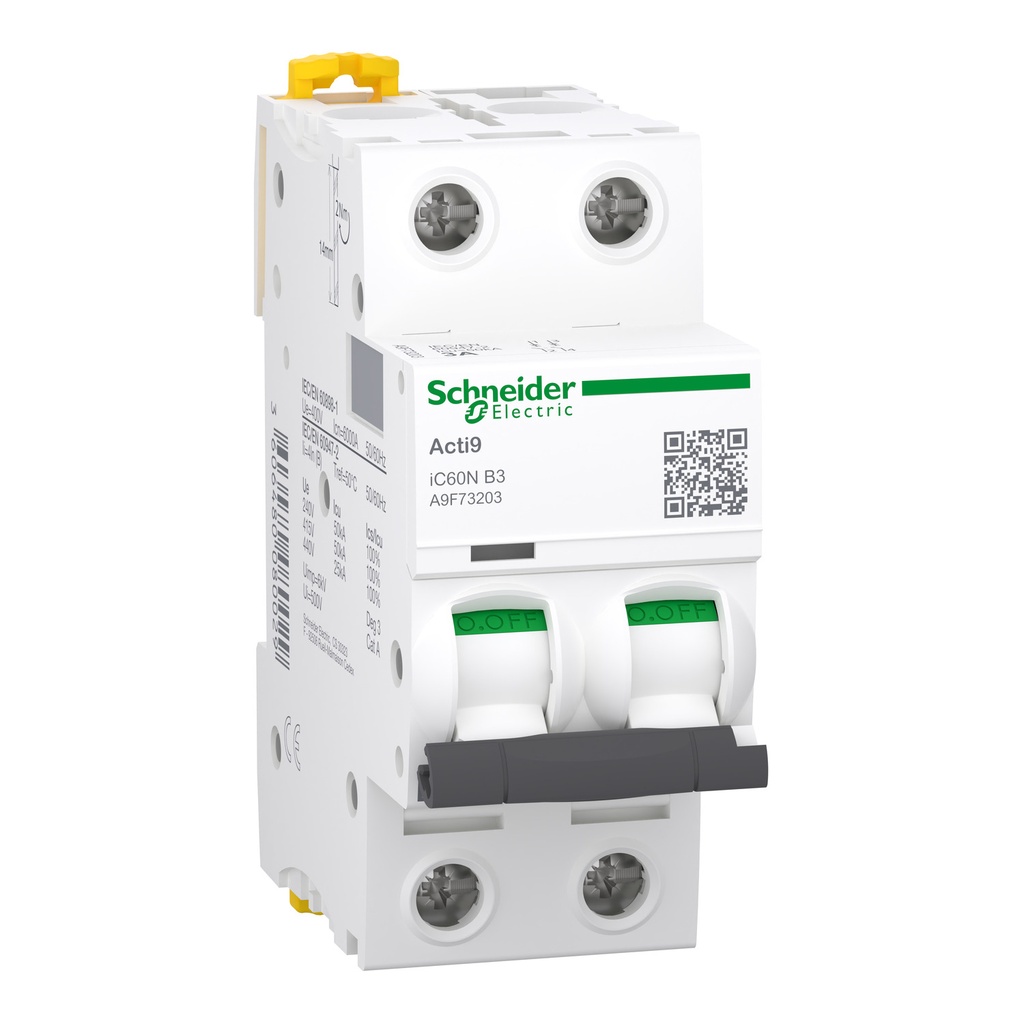 Taco Riel 2X3A Schneider 20Ka A 120V Y 6Ka A 220V Curva Disparo Clase B Schneider