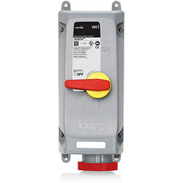 Interruptor De Seguridad Mecanico Con Toma Iec 60309 Ip69, 100 A, 480 V 3 Fases, 3P, 4W Sin Fusible Leviton
