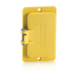 Placa De Cubierta Resistente Al Clima Tapa Abatible Termoplastica Amarilla Leviton