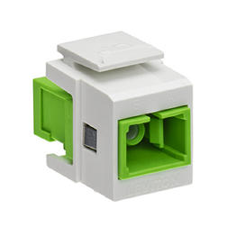 Acople Fibra Sc/Apc Monomodo Simplex Quickport Blanco Leviton