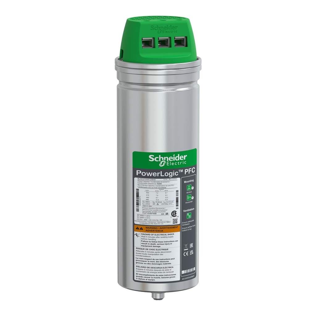 Condensador Trifasico 7.8Kvar A 380V / 10.5Kvar A 440V / 12.5Kvar A 480V 15A Varplus Can Schneider